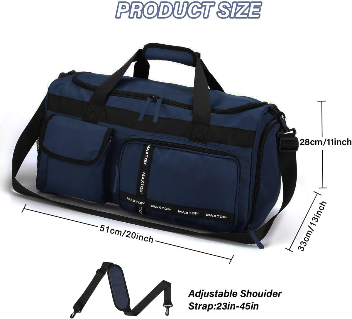 Large Gym Bag for Women Men Duffle Bag With Wet Dry Separation
