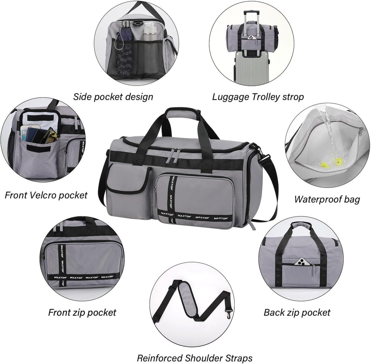 Large Gym Bag for Women Men Duffle Bag With Wet Dry Separation