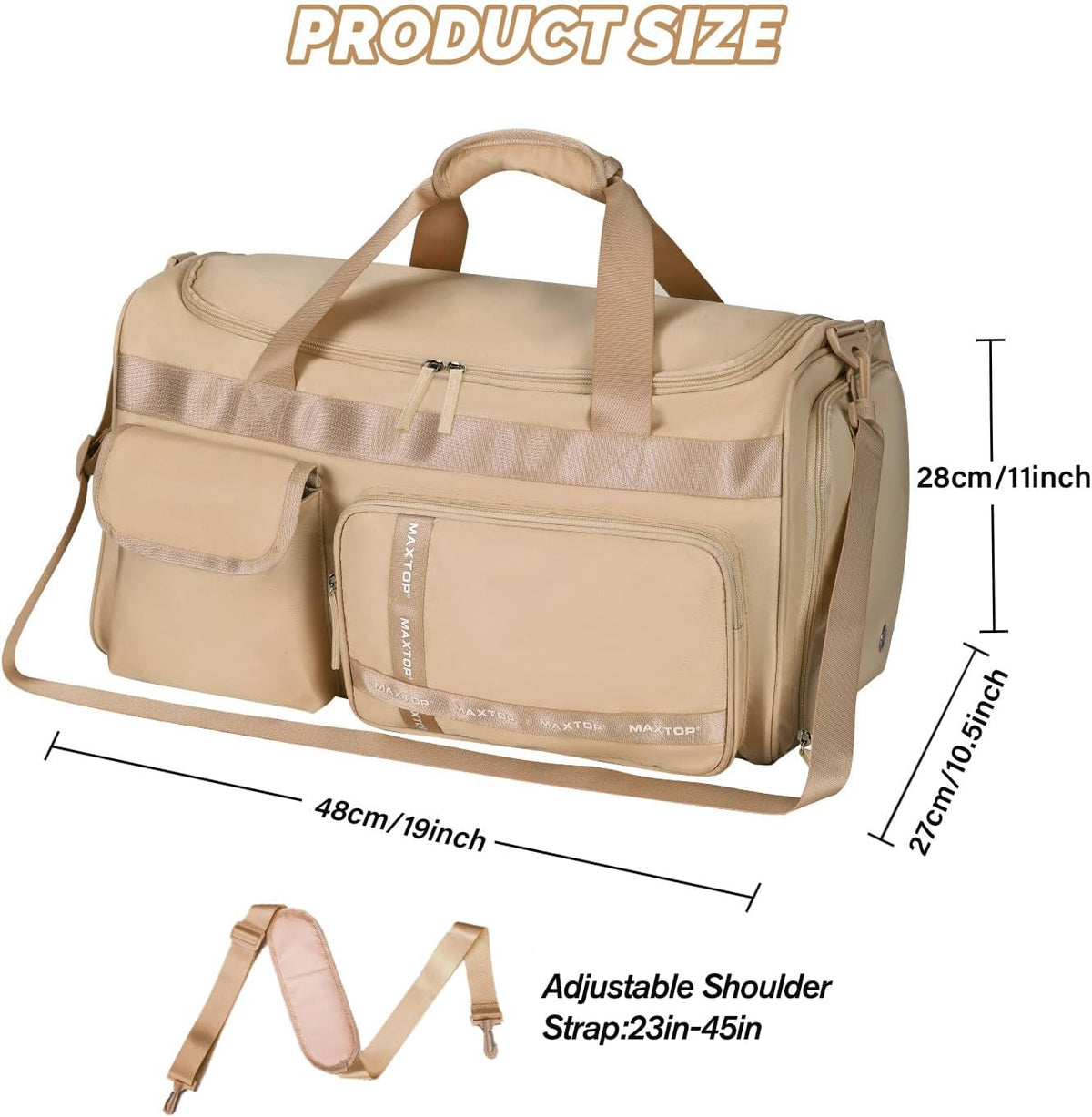Large Gym Bag for Women Men Duffle Bag With Wet Dry Separation