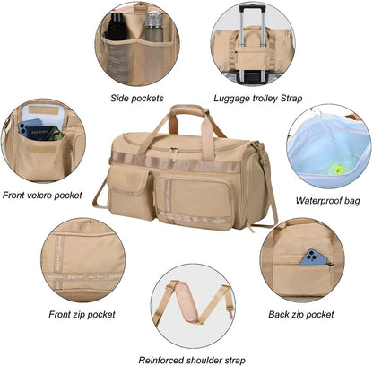 Large Gym Bag for Women Men Duffle Bag With Wet Dry Separation