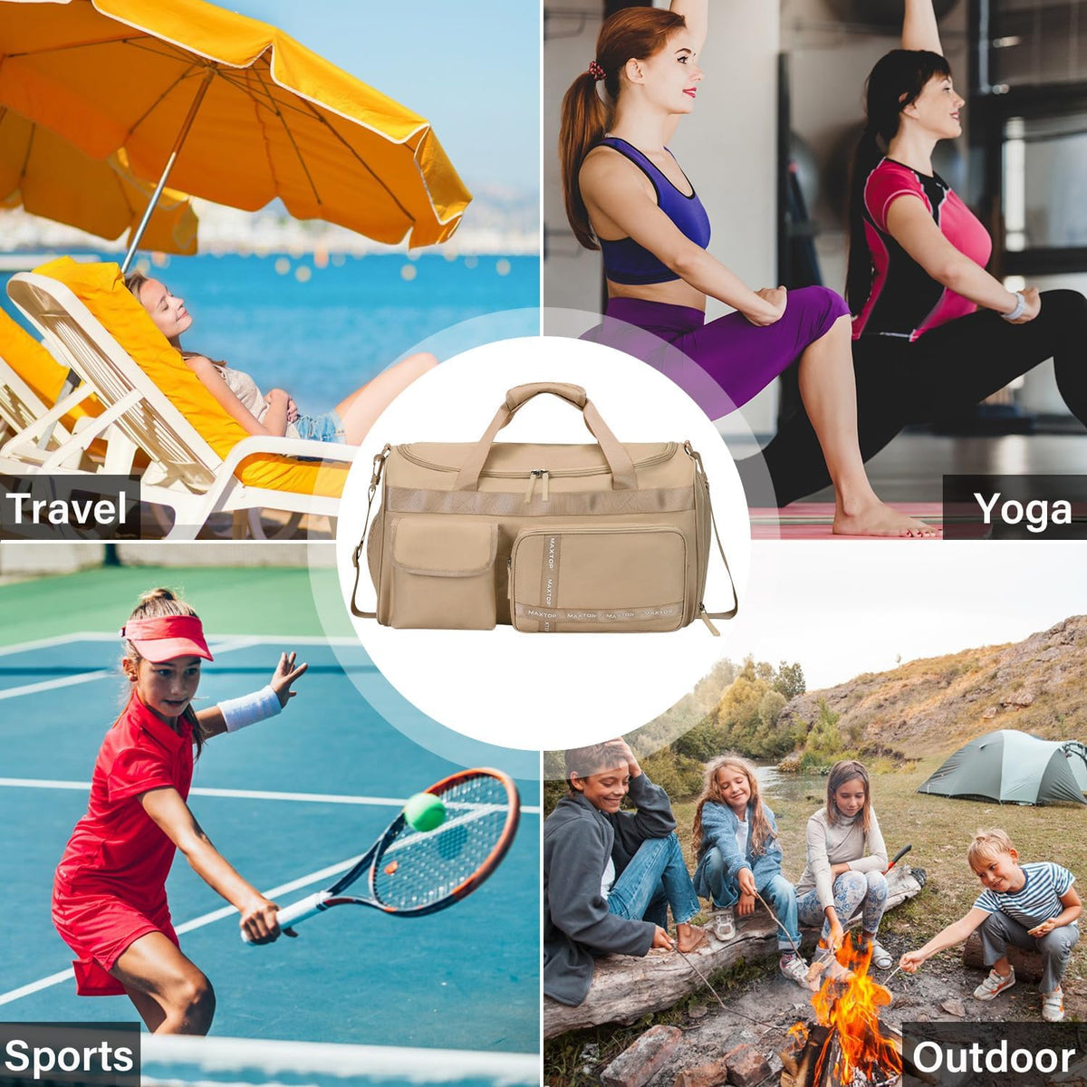 Large Gym Bag for Women Men Duffle Bag With Wet Dry Separation