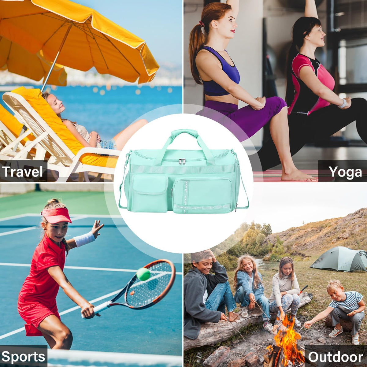 Large Gym Bag for Women Men Duffle Bag With Wet Dry Separation