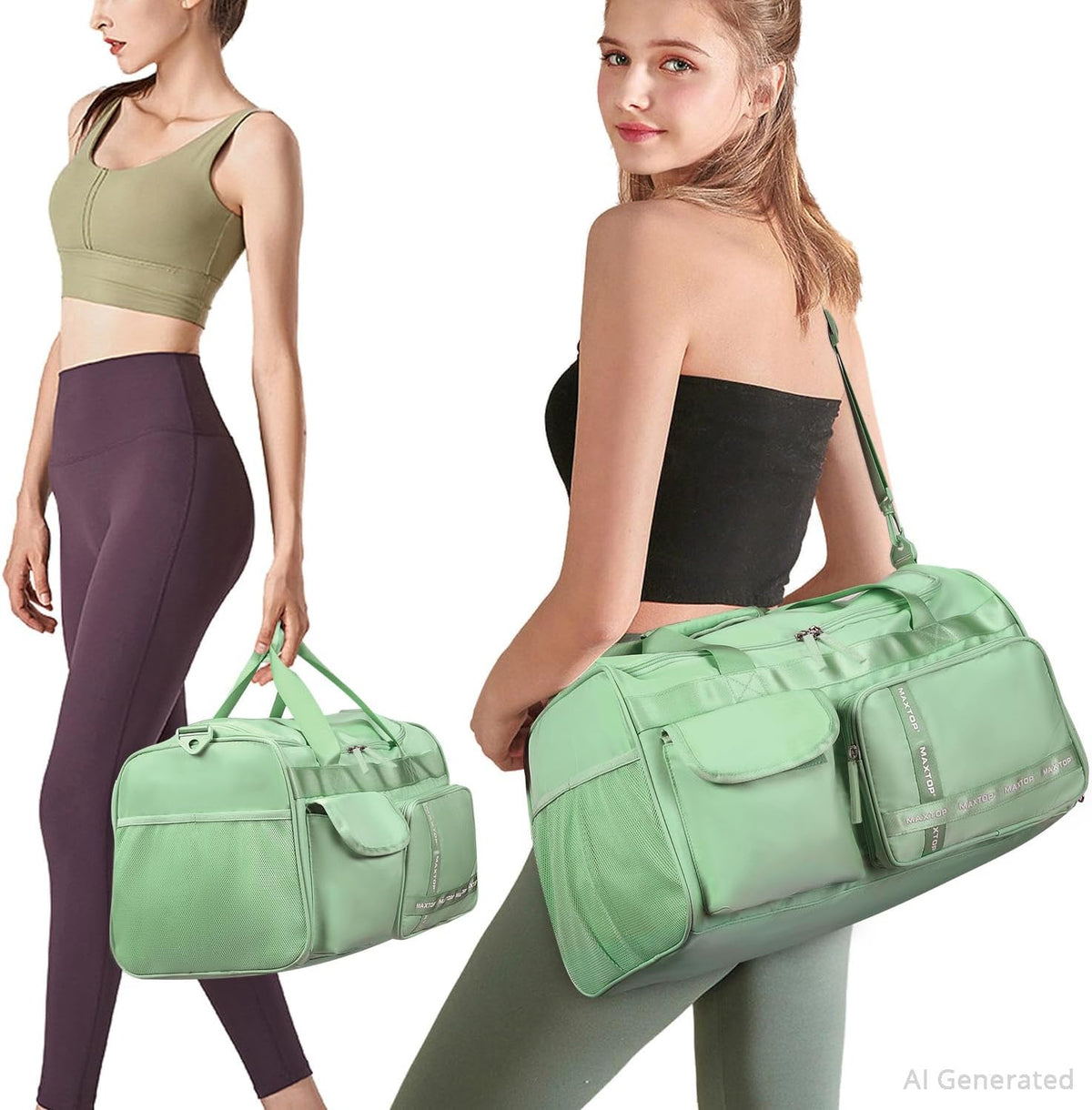 Large Gym Bag for Women Men Duffle Bag With Wet Dry Separation