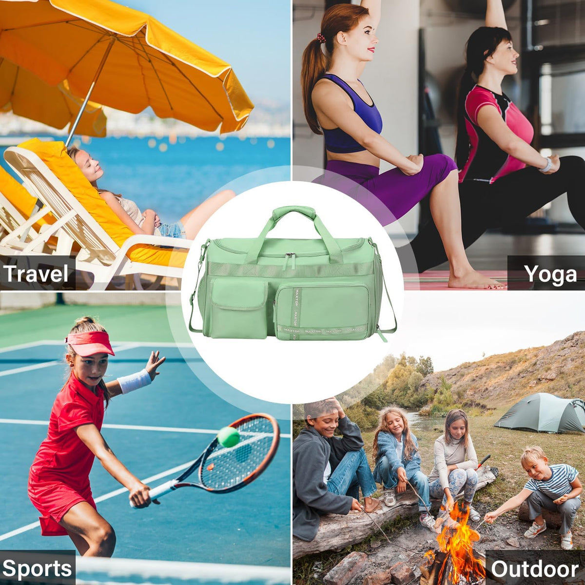 Large Gym Bag for Women Men Duffle Bag With Wet Dry Separation