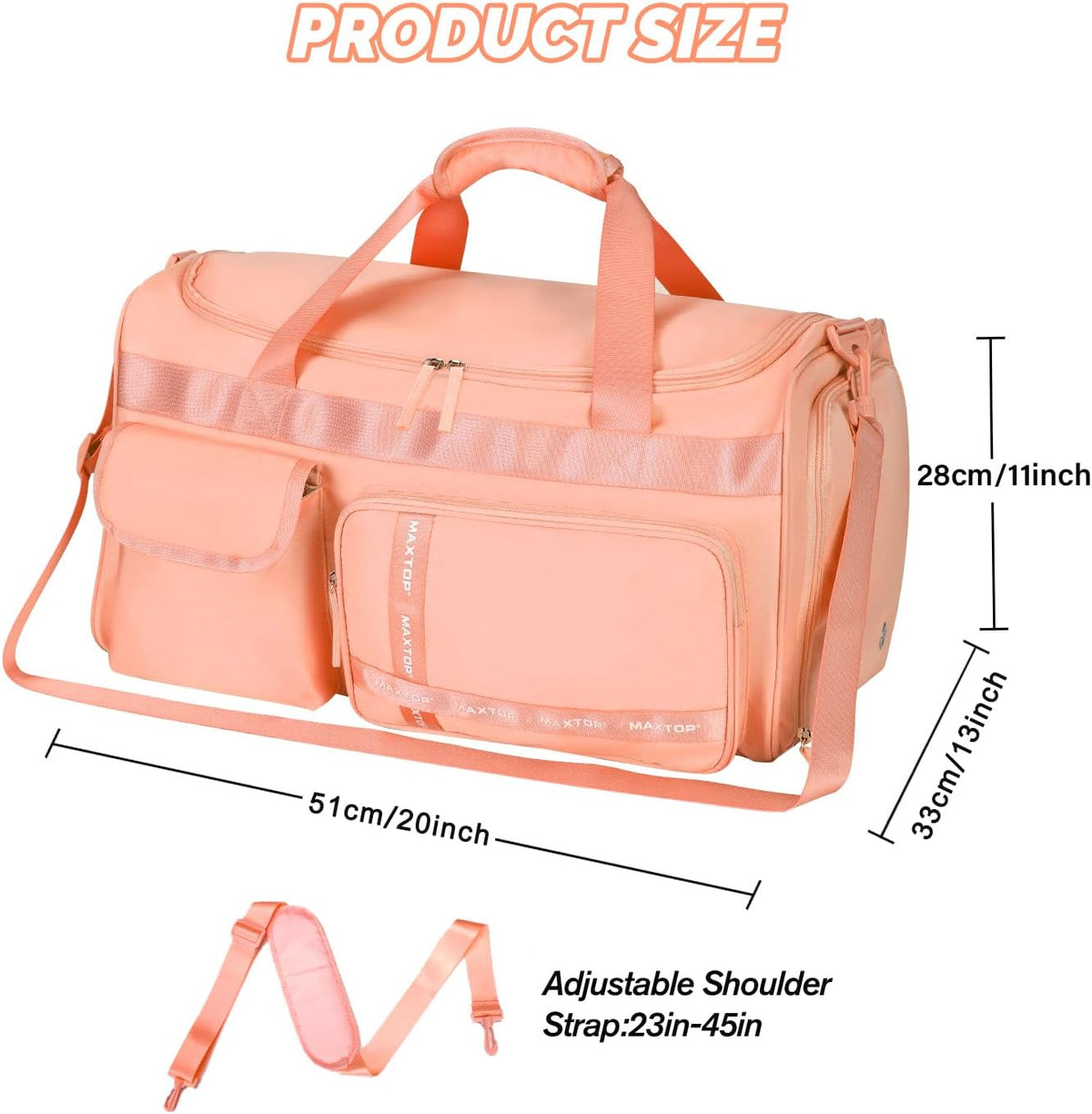 Large Gym Bag for Women Men Duffle Bag With Wet Dry Separation