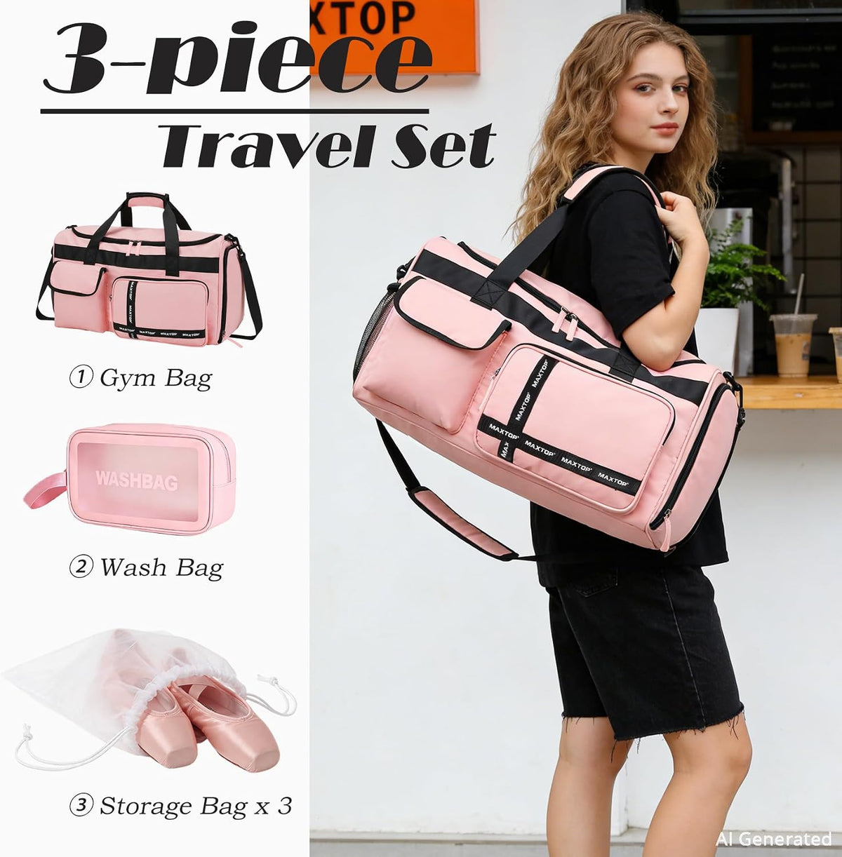 Large Gym Bag for Women Men Duffle Bag With Wet Dry Separation