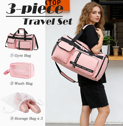 Large Gym Bag for Women Men Duffle Bag With Wet Dry Separation