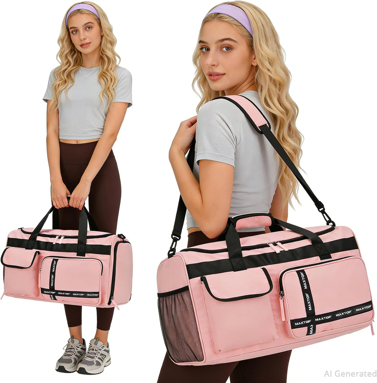 Large Gym Bag for Women Men Duffle Bag With Wet Dry Separation