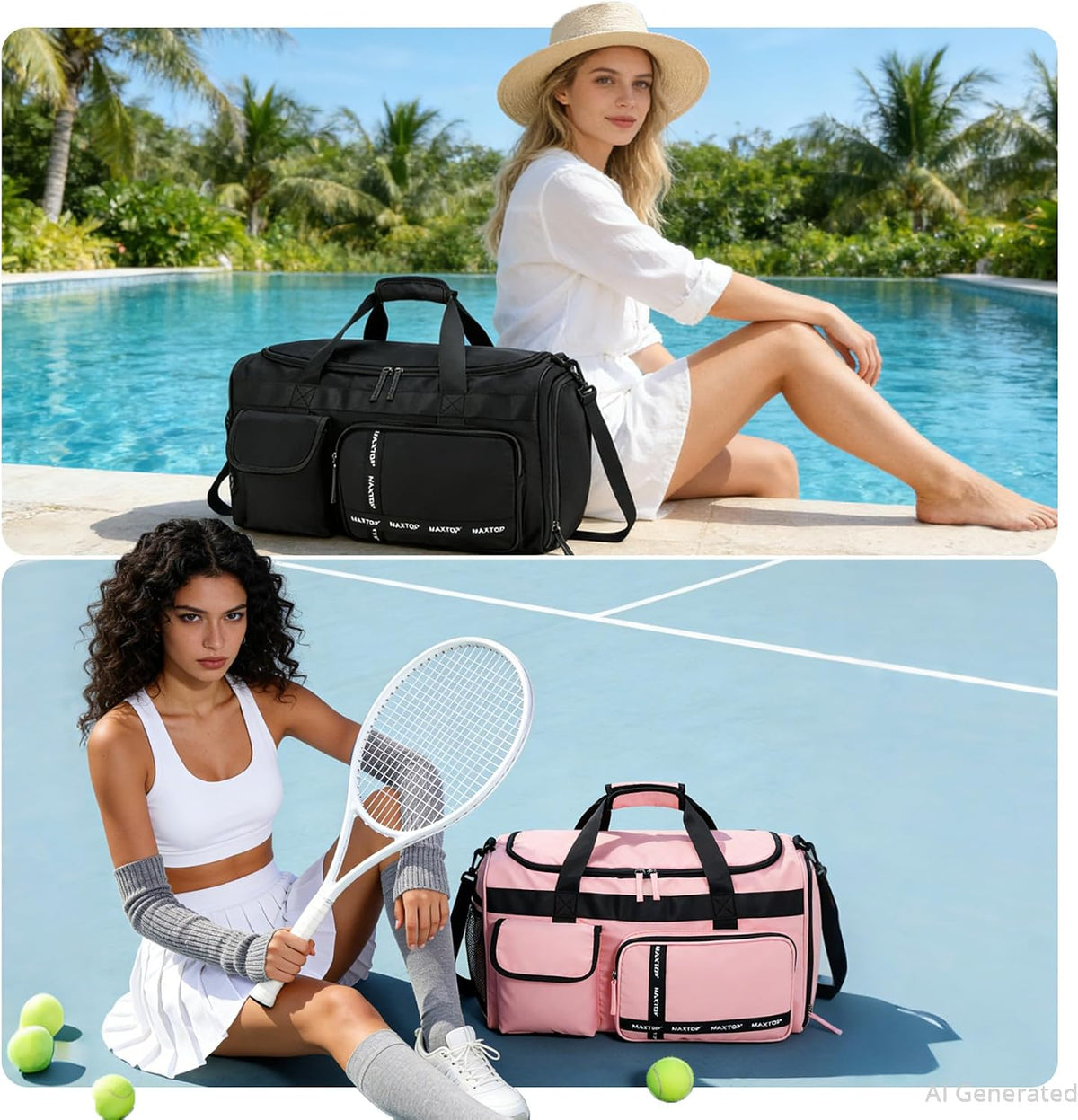 Large Gym Bag for Women Men Duffle Bag With Wet Dry Separation