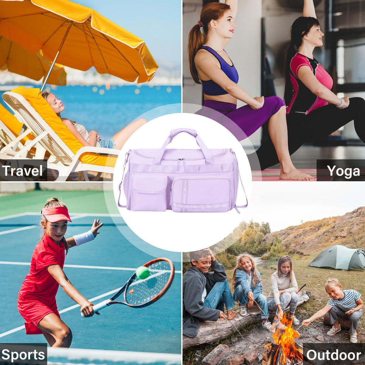Large Gym Bag for Women Men Duffle Bag With Wet Dry Separation