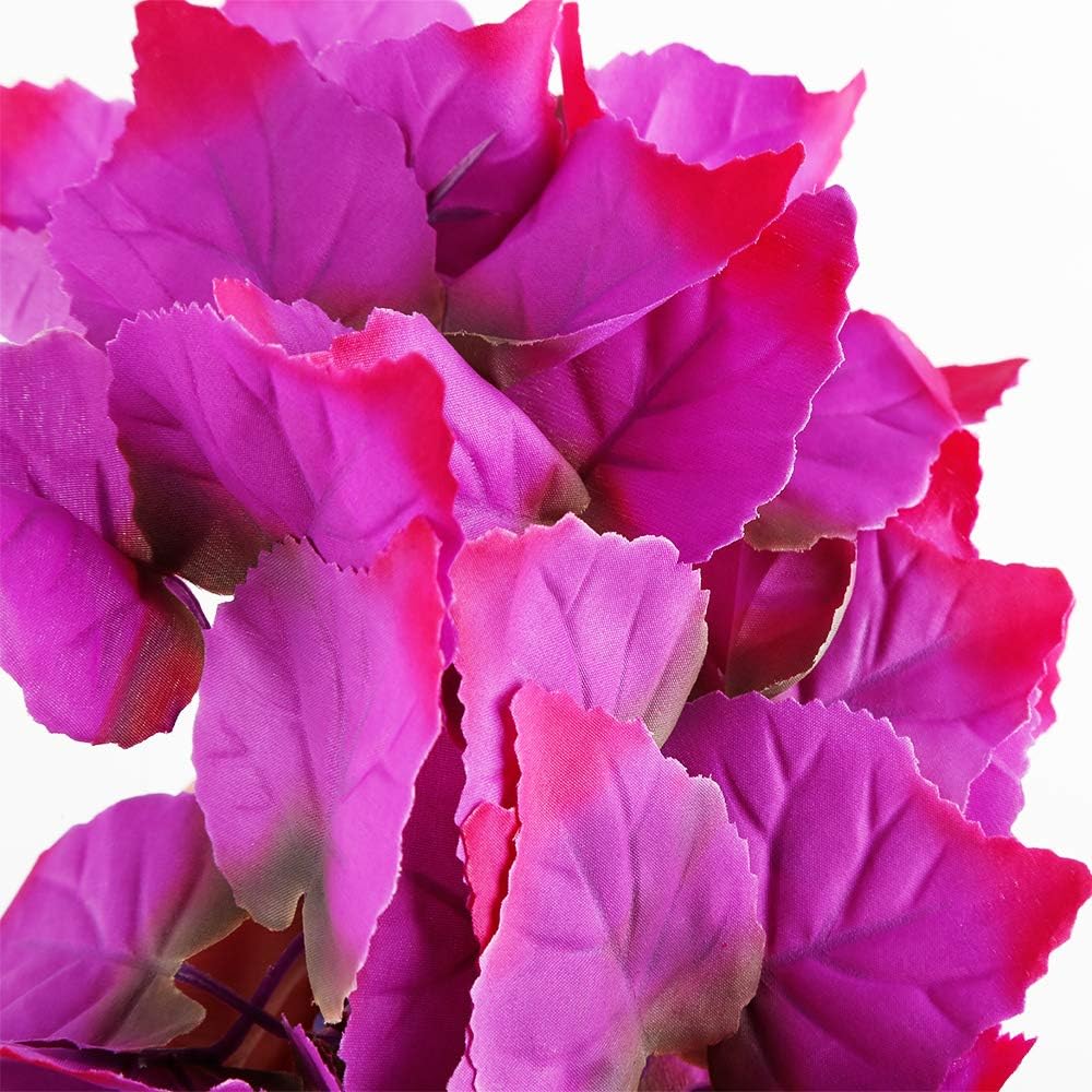 2 Pack Realistic Silk Hanging Plants for Reptile Terrarium, Non-Toxic Artificial Pink Decor, Safe Habitat for Bearded Dragons, Lizards, Geckos, Snakes & Amphibians