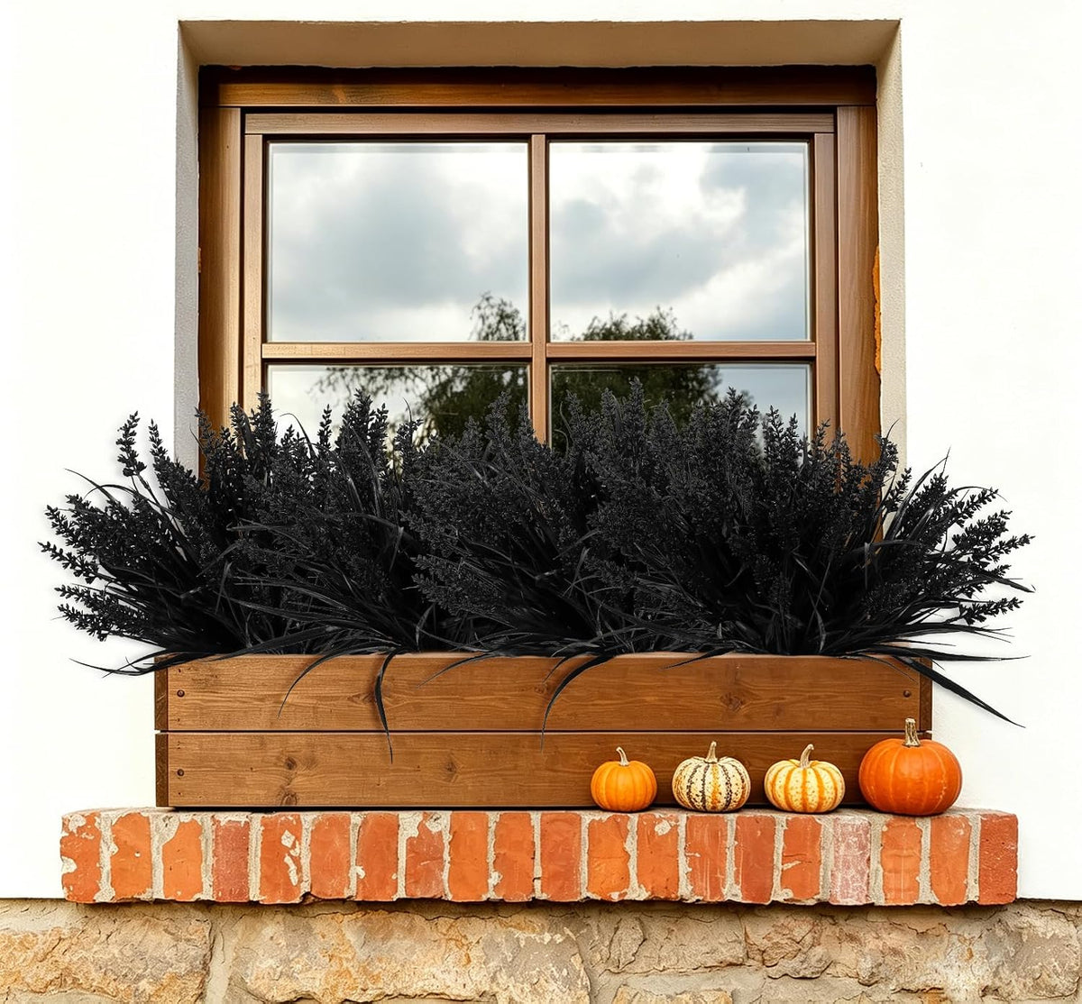 12Pcs Artificial Fall Mum Flower Plant Outdoors Faux Plastic Shrub