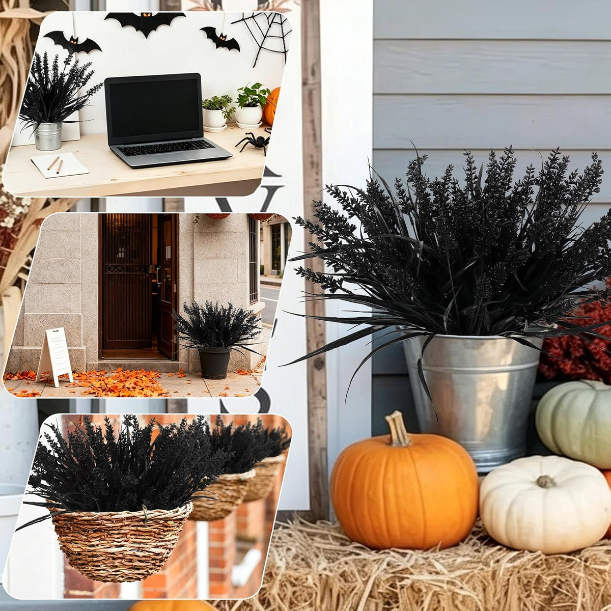 12Pcs Artificial Fall Mum Flower Plant Outdoors Faux Plastic Shrub