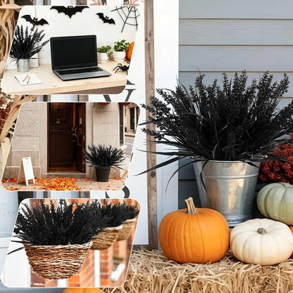 12Pcs Artificial Fall Mum Flower Plant Outdoors Faux Plastic Shrub