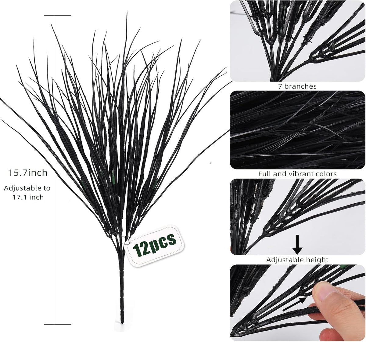 12Pcs Artificial Fall Mum Flower Plant Outdoors Faux Plastic Shrub