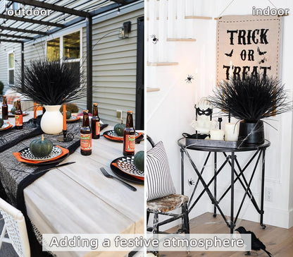 12Pcs Artificial Fall Mum Flower Plant Outdoors Faux Plastic Shrub