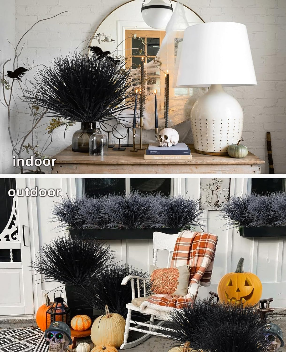 12Pcs Artificial Fall Mum Flower Plant Outdoors Faux Plastic Shrub