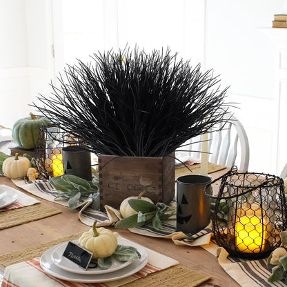 12Pcs Artificial Fall Mum Flower Plant Outdoors Faux Plastic Shrub