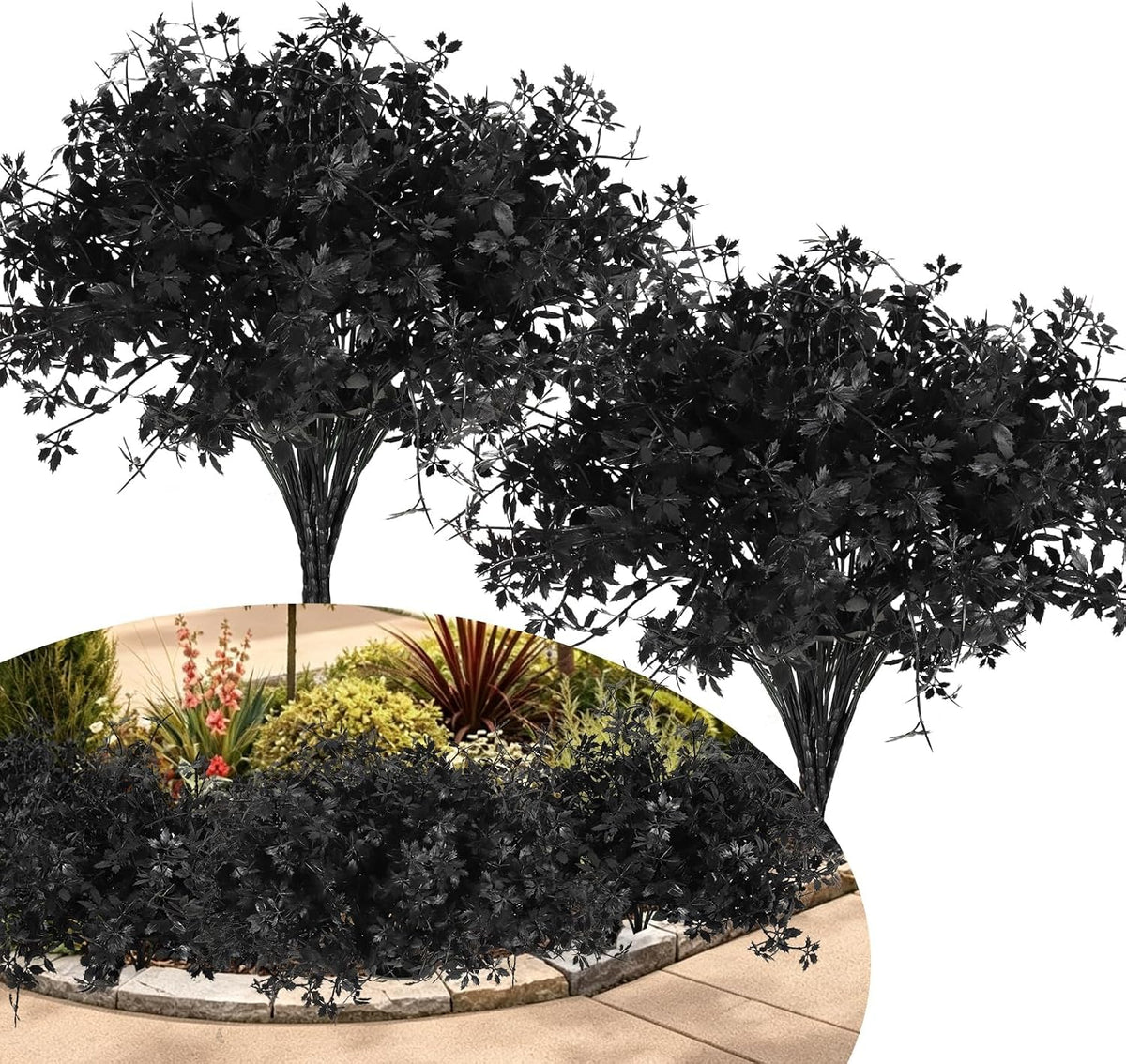 12Pcs Artificial Fall Mum Flower Plant Outdoors Faux Plastic Shrub