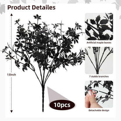 12Pcs Artificial Fall Mum Flower Plant Outdoors Faux Plastic Shrub
