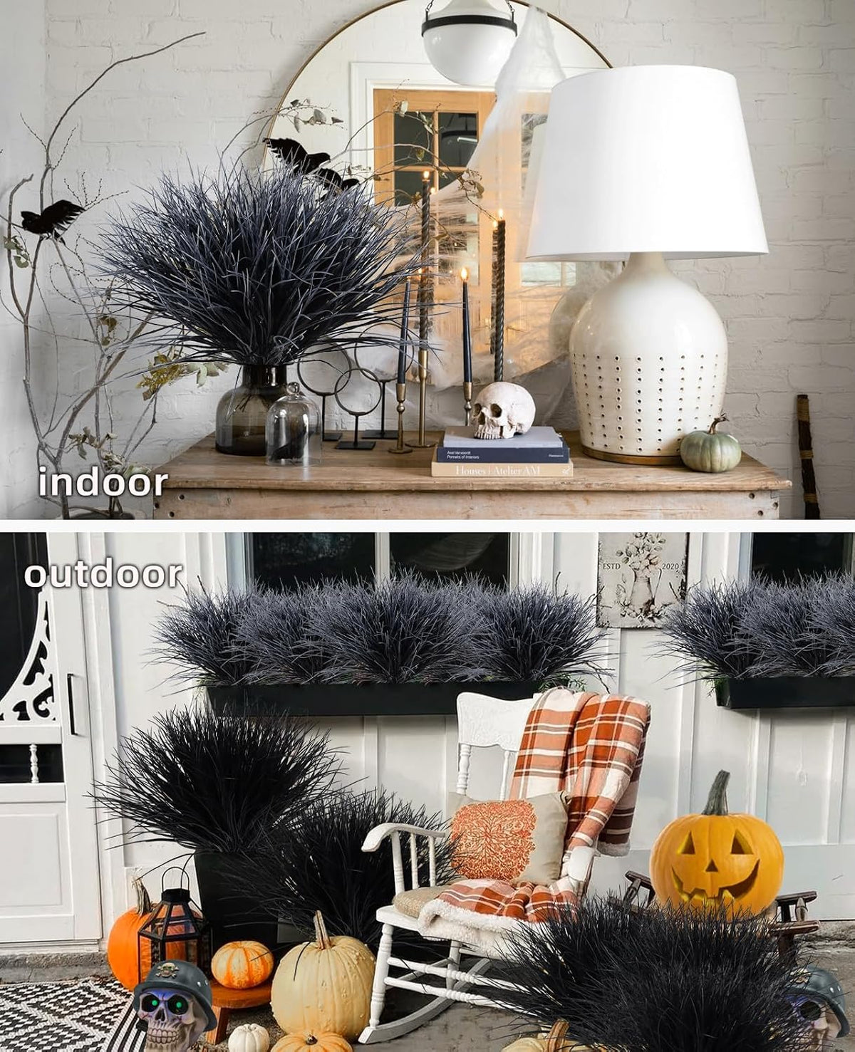 12Pcs Artificial Fall Mum Flower Plant Outdoors Faux Plastic Shrub