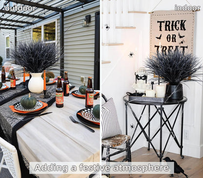 12Pcs Artificial Fall Mum Flower Plant Outdoors Faux Plastic Shrub