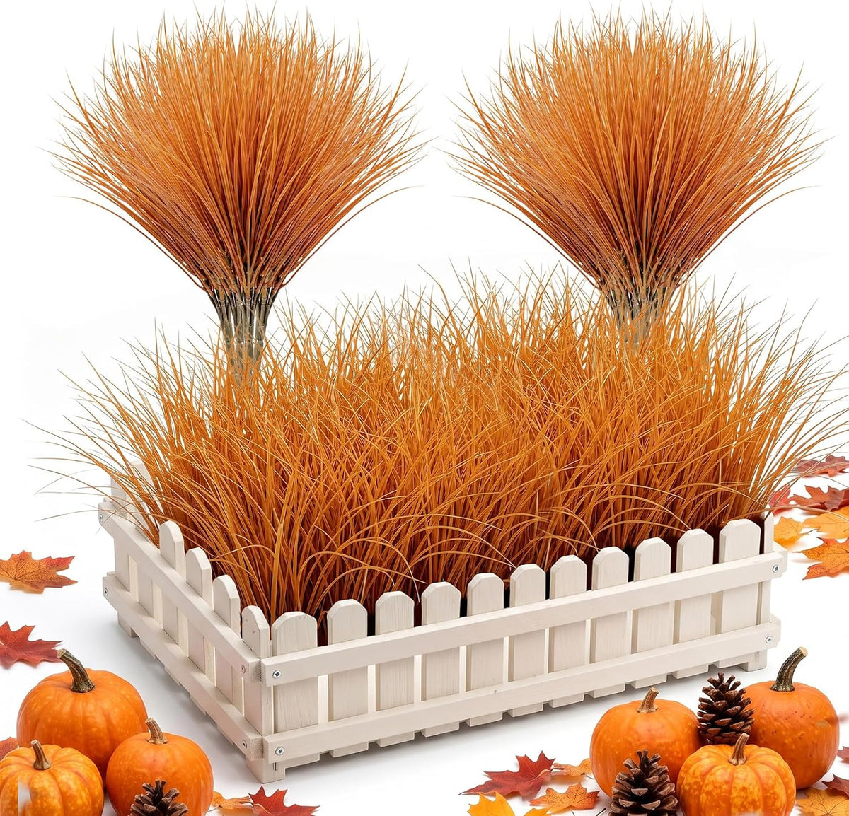 12Pcs Artificial Fall Mum Flower Plant Outdoors Faux Plastic Shrub