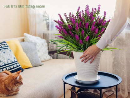 12Pcs Artificial Fall Mum Flower Plant Outdoors Faux Plastic Shrub