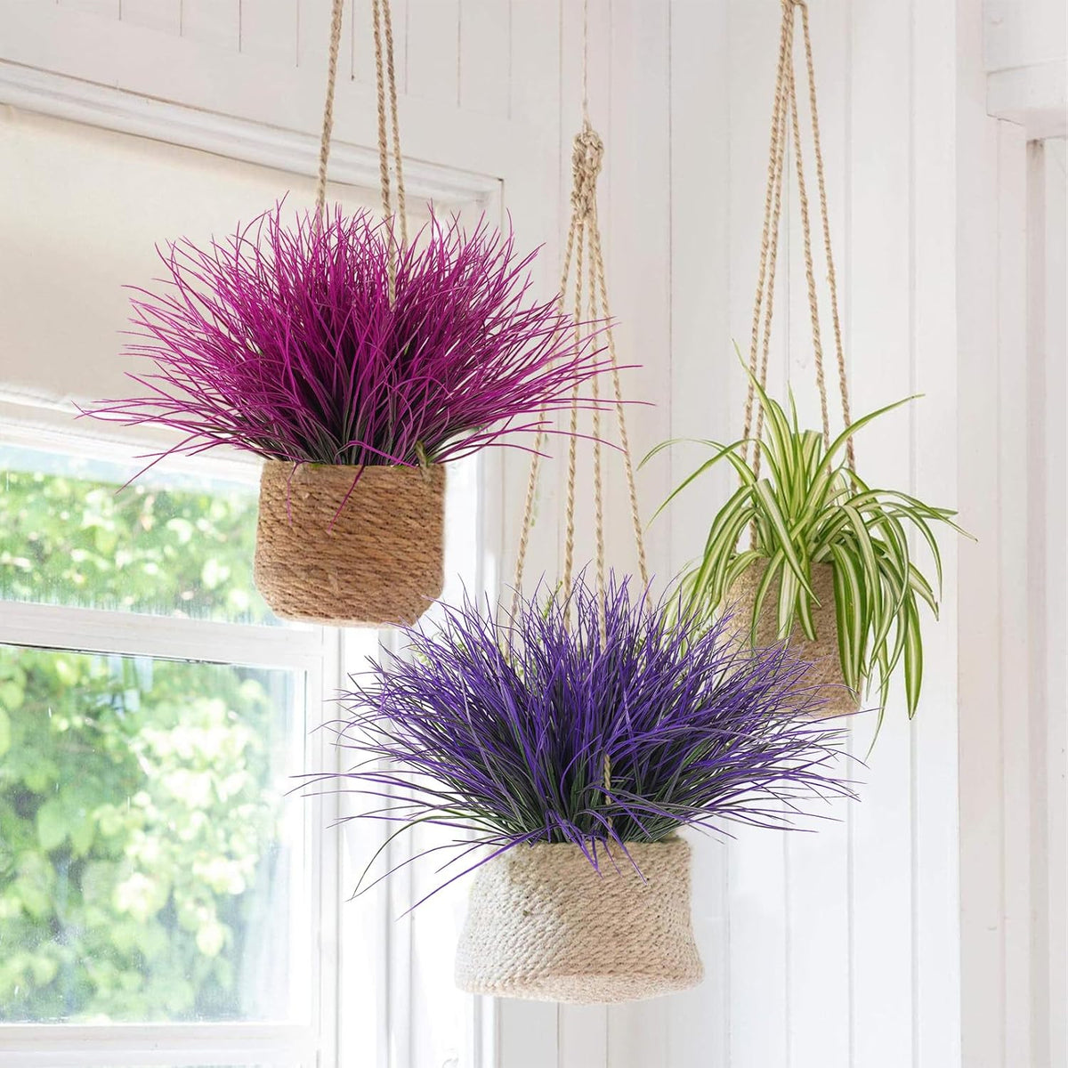 12Pcs Artificial Fall Mum Flower Plant Outdoors Faux Plastic Shrub
