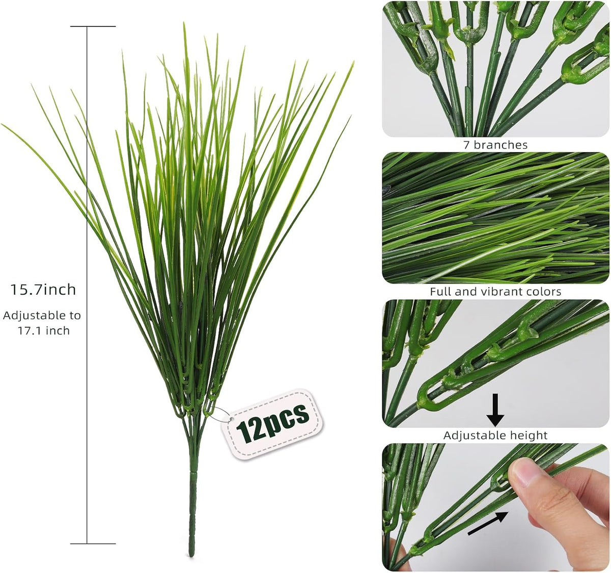 12Pcs Artificial Fall Mum Flower Plant Outdoors Faux Plastic Shrub