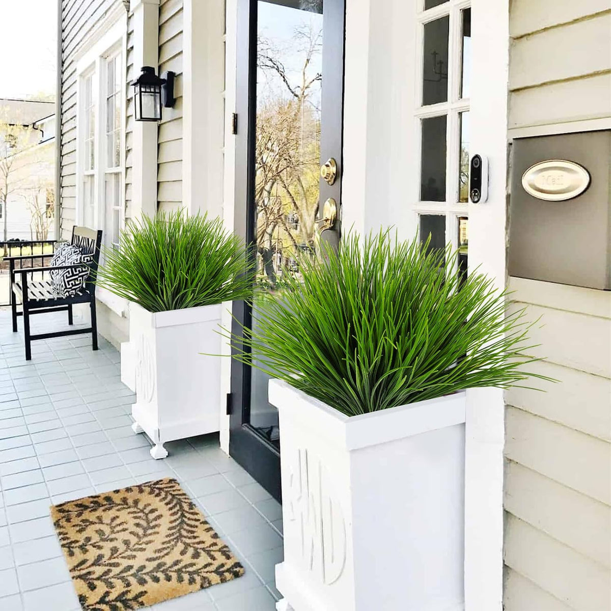 12Pcs Artificial Fall Mum Flower Plant Outdoors Faux Plastic Shrub
