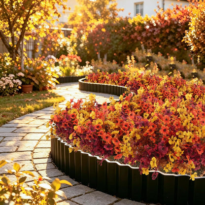 12Pcs Artificial Fall Mum Flower Plant Outdoors Faux Plastic Shrub
