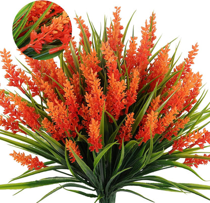12Pcs Artificial Fall Mum Flower Plant Outdoors Faux Plastic Shrub