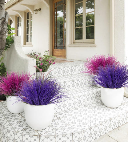 12Pcs Artificial Fall Mum Flower Plant Outdoors Faux Plastic Shrub