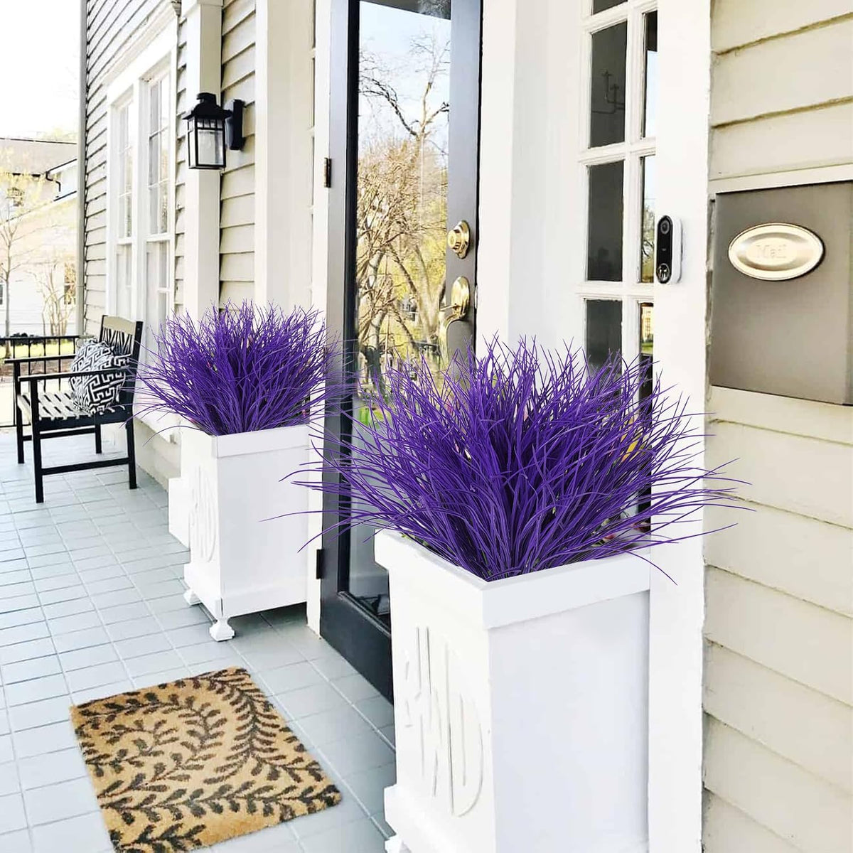12Pcs Artificial Fall Mum Flower Plant Outdoors Faux Plastic Shrub