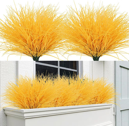 12Pcs Artificial Fall Mum Flower Plant Outdoors Faux Plastic Shrub