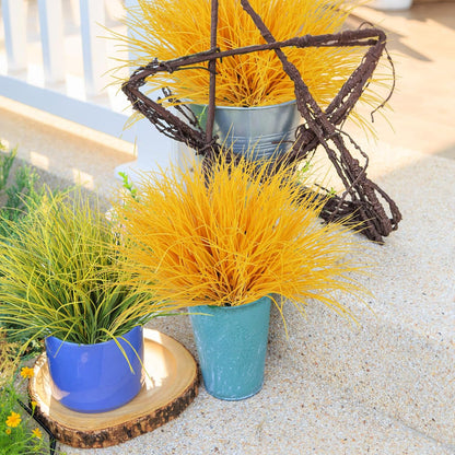 12Pcs Artificial Fall Mum Flower Plant Outdoors Faux Plastic Shrub