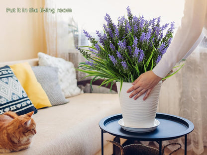 12Pcs Artificial Fall Mum Flower Plant Outdoors Faux Plastic Shrub
