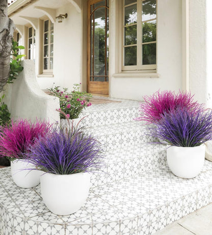 12Pcs Artificial Fall Mum Flower Plant Outdoors Faux Plastic Shrub