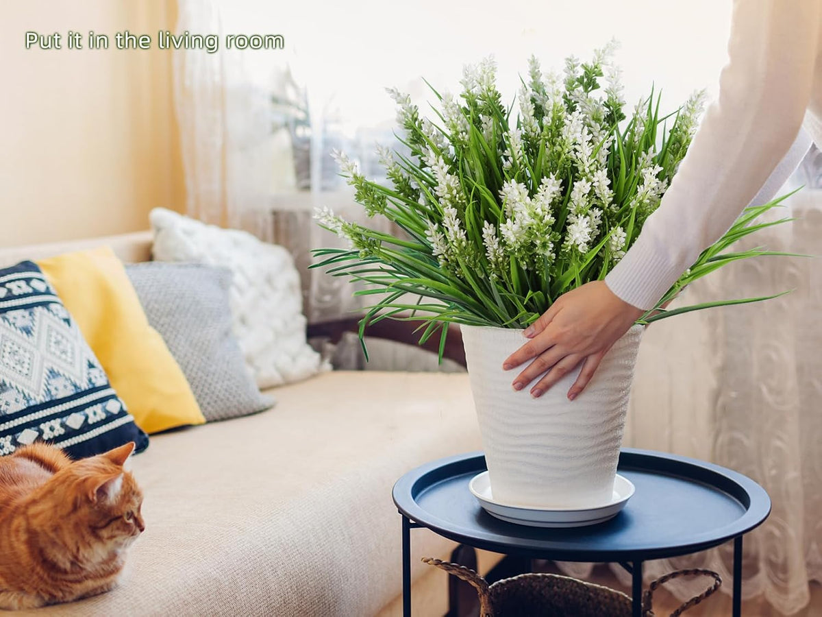 12Pcs Artificial Fall Mum Flower Plant Outdoors Faux Plastic Shrub