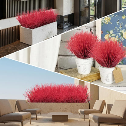 12Pcs Artificial Fall Mum Flower Plant Outdoors Faux Plastic Shrub