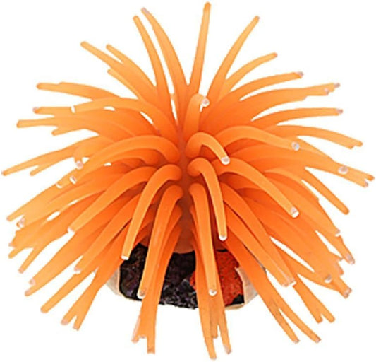 Artificial Aquarium Fish Tank Decoration Silicone Sea Anemone Artificial Fish Tank Ornament Decoration (White)