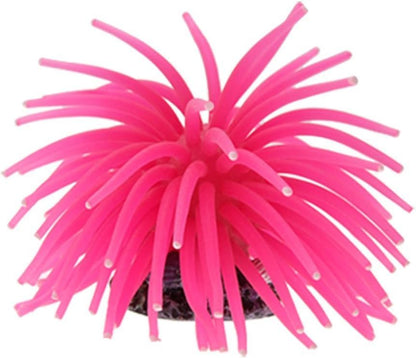 Artificial Aquarium Fish Tank Decoration Silicone Sea Anemone Artificial Fish Tank Ornament Decoration (White)