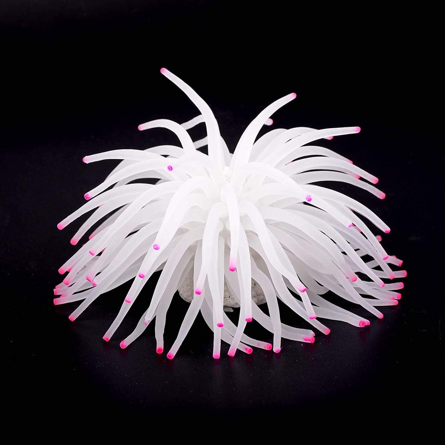 Artificial Aquarium Fish Tank Decoration Silicone Sea Anemone Artificial Fish Tank Ornament Decoration (White)