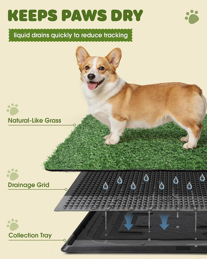 Grass Pad for Dogs Potty, 3-Layer Reusable, Washable, 30 x 20 in