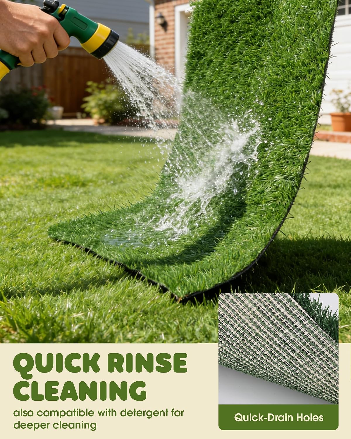 Grass Pad for Dogs Potty, 3-Layer Reusable, Washable, 30 x 20 in