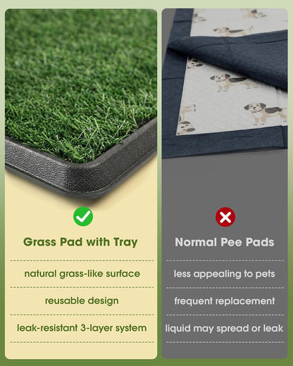 Grass Pad for Dogs Potty, 3-Layer Reusable, Washable, 30 x 20 in