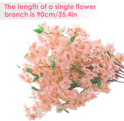 3 Ft 30 Flowers Artificial Cherry Blossoms Trees-Fake Flower Background Wall with Simulated Peach Branch and Rattan Design,Cherry Blossoms Vines-for Indoor Ceiling Air Conditioning Pipe Ornamental