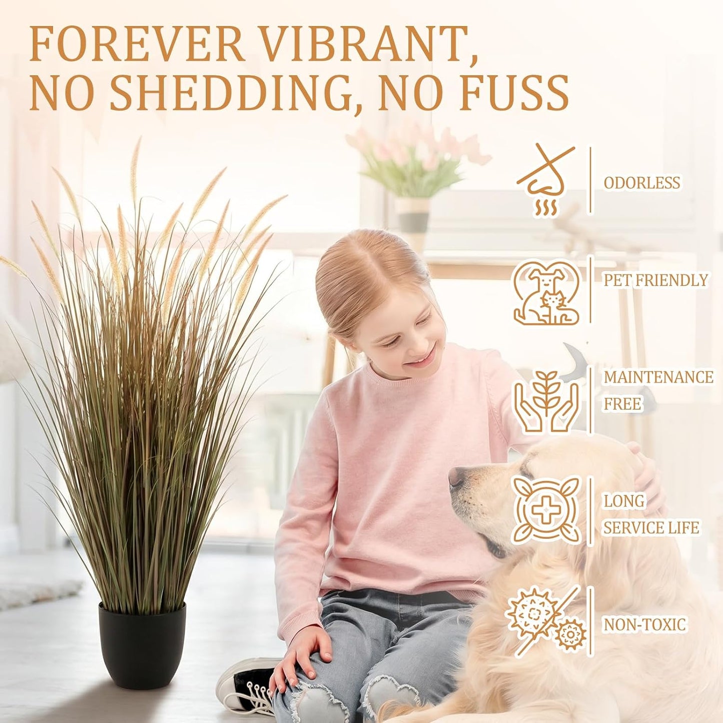 2 Pieces 4 ft Tall Artificial Grass Plants Fake Horsetail Reed Grass Plant with Green Spikes Potted Faux Greenery Floor Plants for Housewarming Gift House Garden Lobby Outdoor