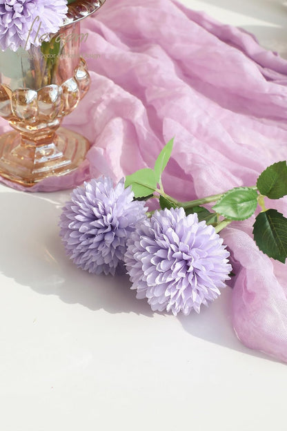 12pcs Lilac Faux Silk Mums Artificial Flowers Bulk Fake Chrysanthemums with Stems for DIY Wedding Table Centerpieces Floral Arrangements Vase Fillers Home Decorations